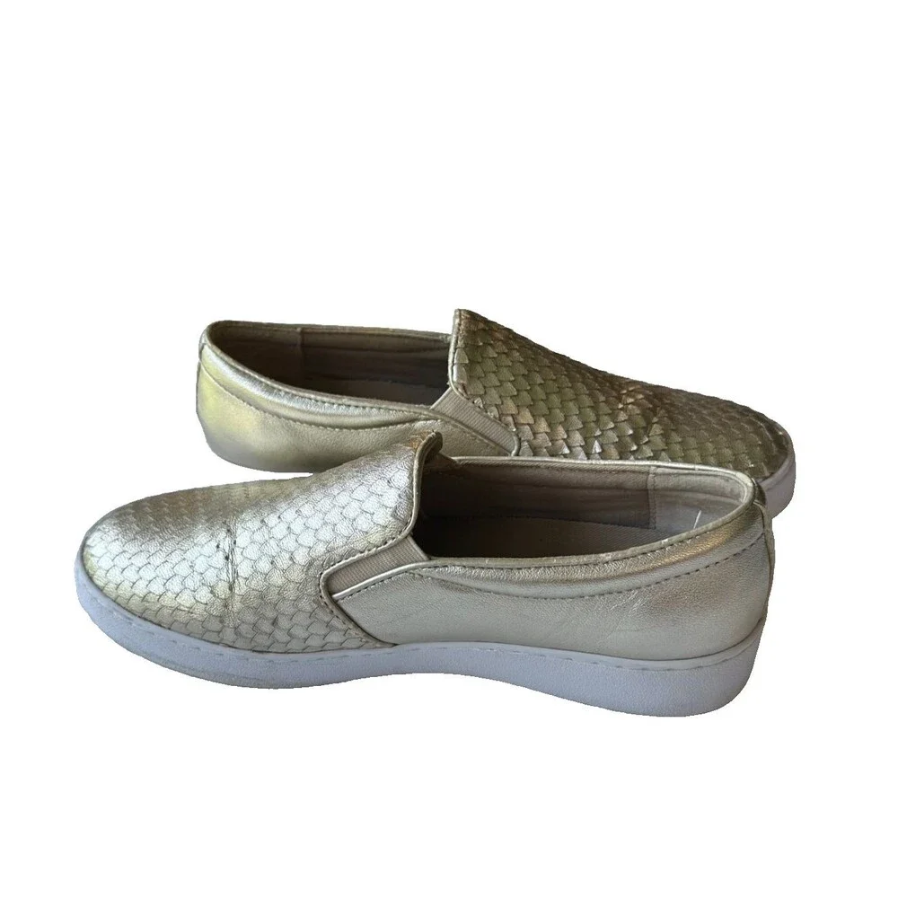 Vionic Midi Women Slip On Sneakers Champagne Gold Metallic Scales Comfort Size 8